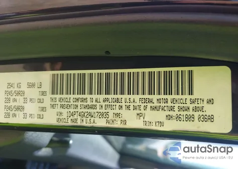 2010 Dodge Nitro Heat z USA, uszkodzony, nr VIN 1D4PT4GK2AW172035